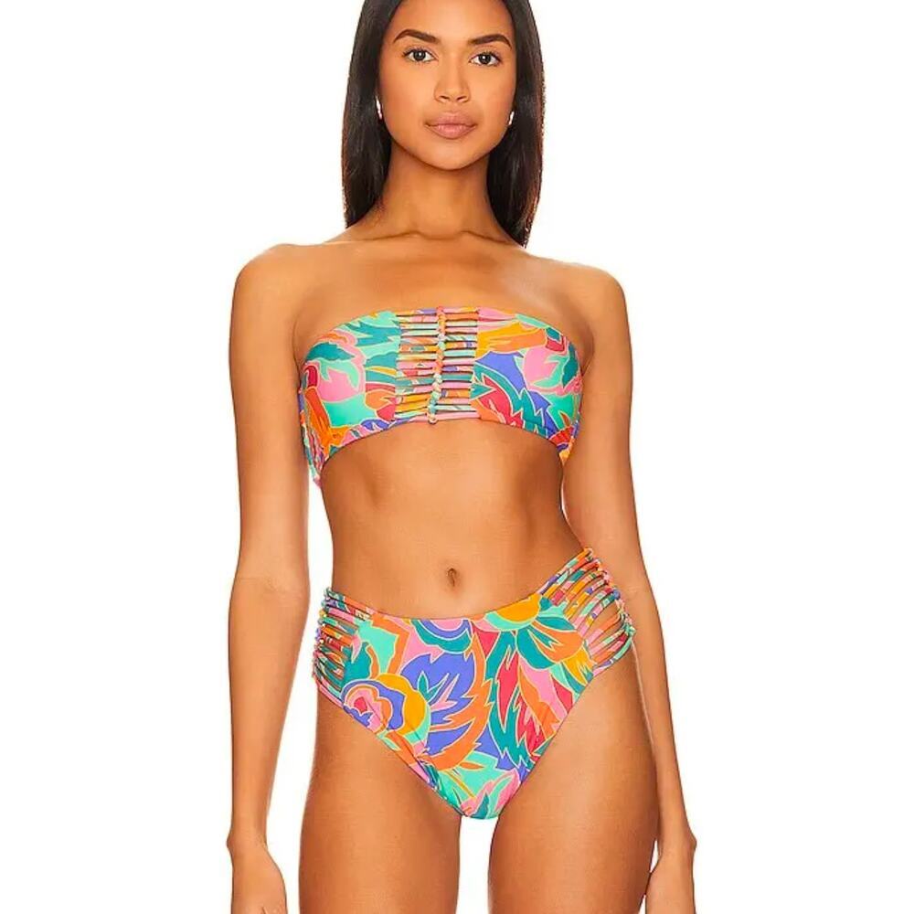 NWT Stone Fox Swim Inez Bikini Top In Stained Glass Size XS